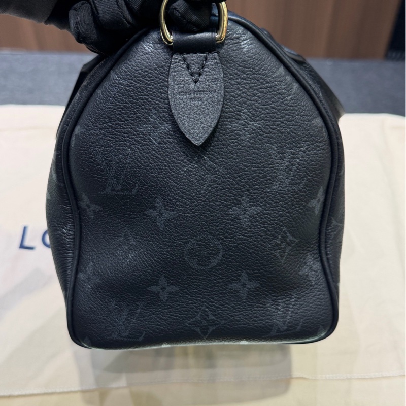 LV Speedy Bandoulière 25黑色全皮枕頭包  全新-1
