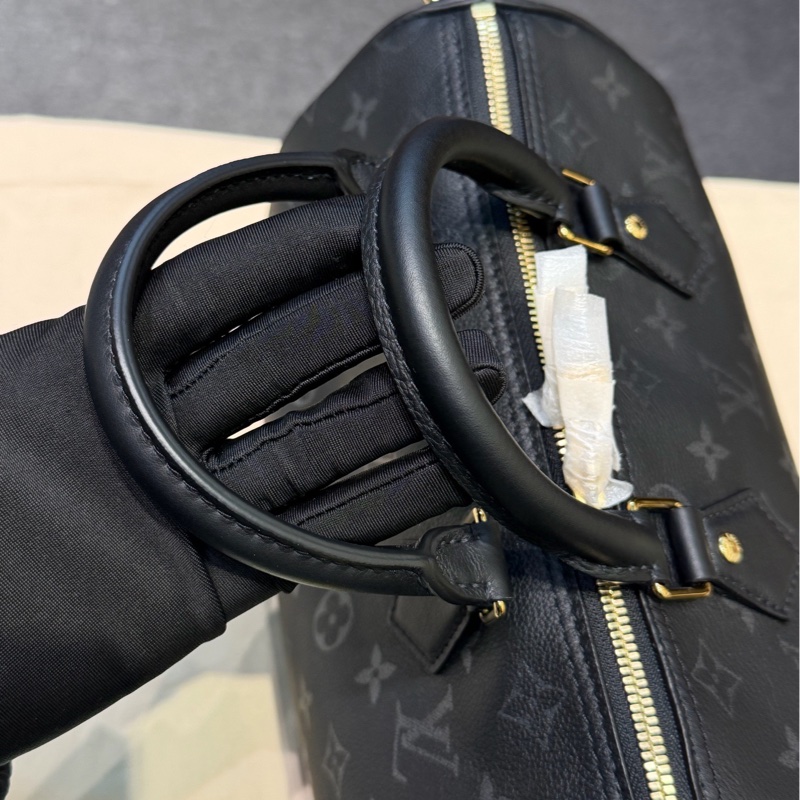 LV Speedy Bandoulière 25黑色全皮枕頭包  全新-2