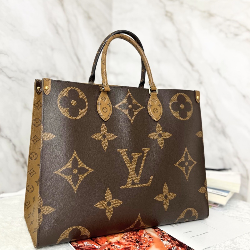 LV on the GO GM 老花大號手提包肩背包 晶片款-0