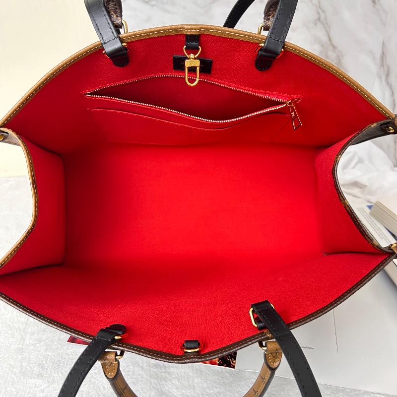 LV on the GO GM 老花大號手提包肩背包 晶片款-4