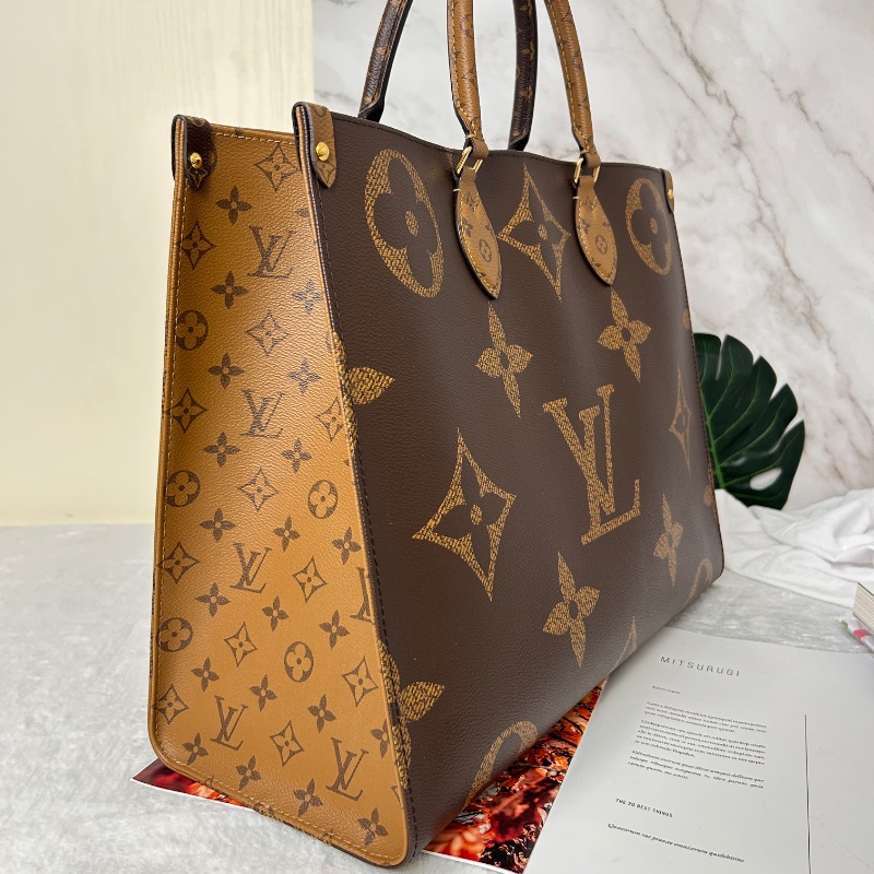 LV on the GO GM 老花大號手提包肩背包 晶片款-6