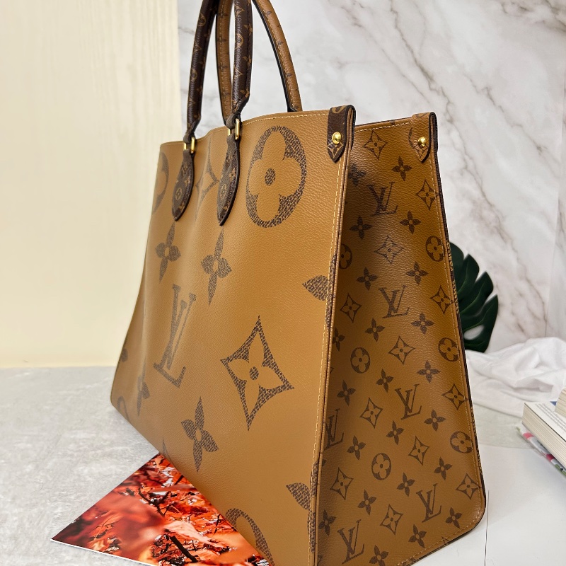 LV on the GO GM 老花大號手提包肩背包 晶片款-7