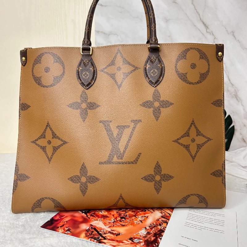 LV on the GO GM 老花大號手提包肩背包 晶片款-8