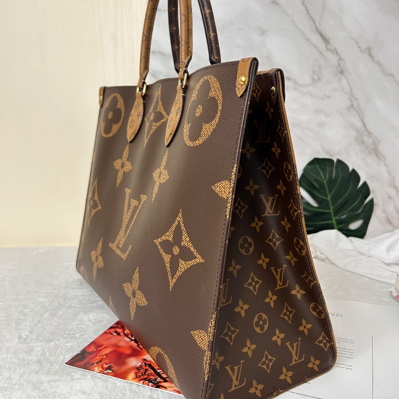 LV on the GO GM 老花大號手提包肩背包 晶片款-10