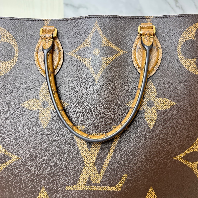 LV on the GO GM 老花大號手提包肩背包 晶片款-15