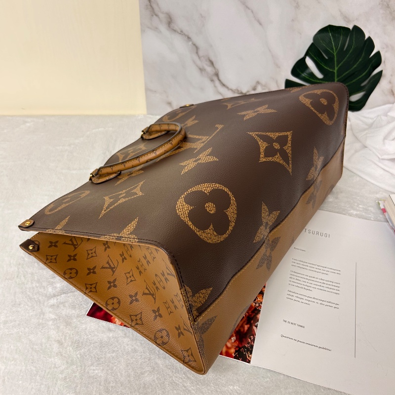 LV on the GO GM 老花大號手提包肩背包 晶片款-17