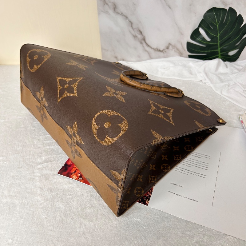 LV on the GO GM 老花大號手提包肩背包 晶片款-18