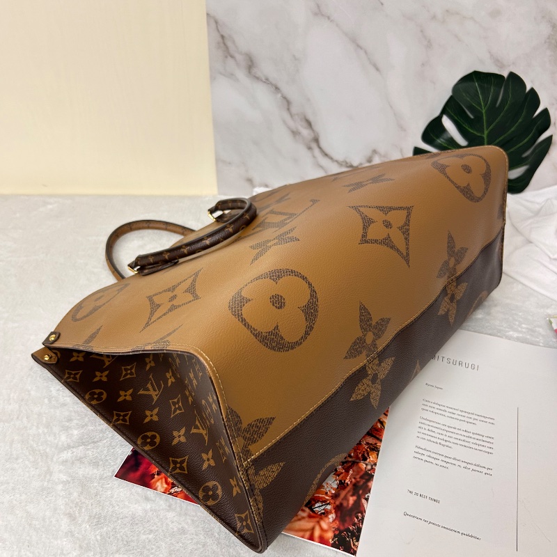 LV on the GO GM 老花大號手提包肩背包 晶片款-19