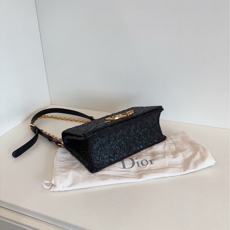 ✨Dior 蒙田30 黑金皺摺鏈條包 質感獨特 98新🖤-5