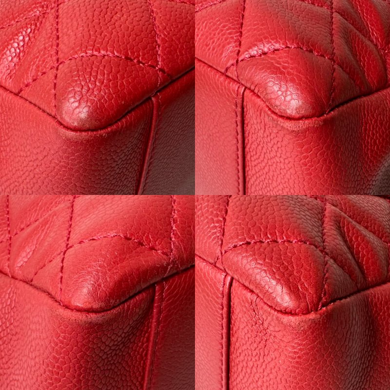 CHANEL GST紅銀荔枝肩背托特包-9