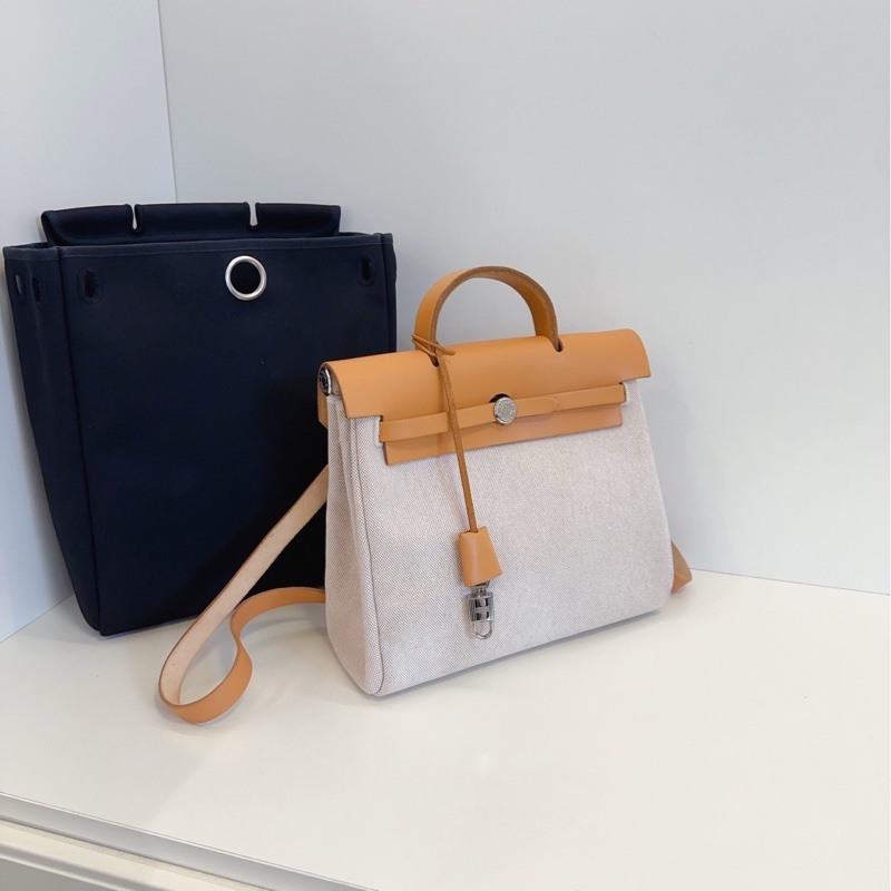 ✨Hermes Herbag31 後背包 焦糖配皮 銀扣🍁-4