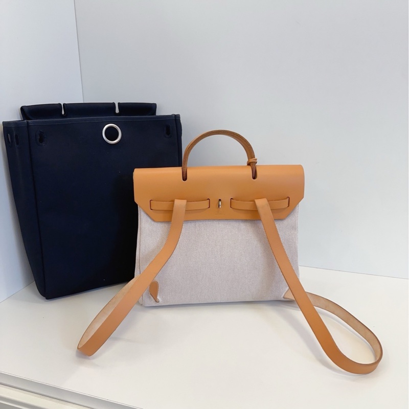 ✨Hermes Herbag31 後背包 焦糖配皮 銀扣🍁-6