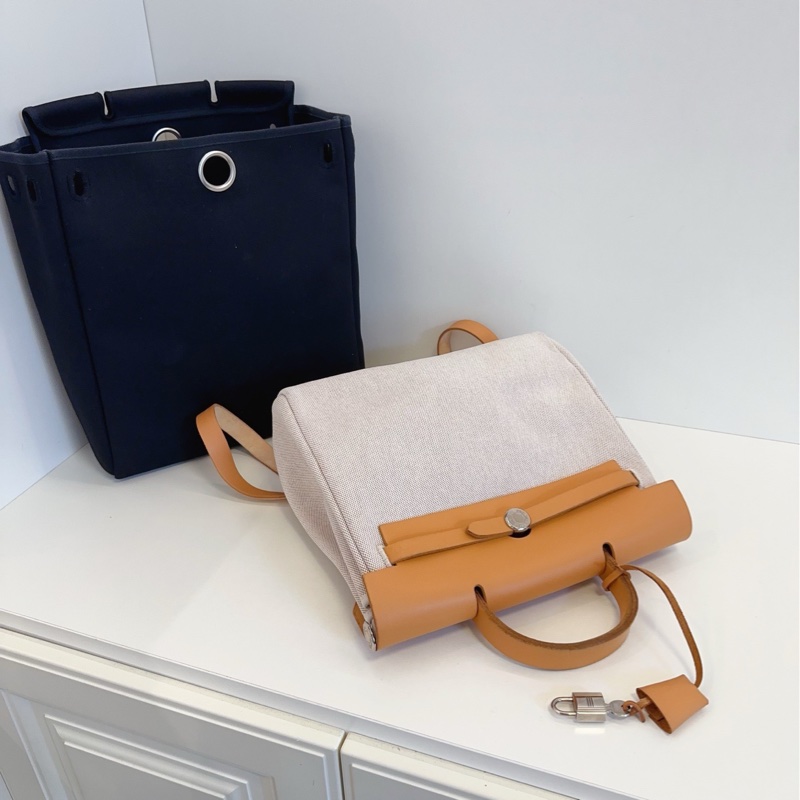 ✨Hermes Herbag31 後背包 焦糖配皮 銀扣🍁-10