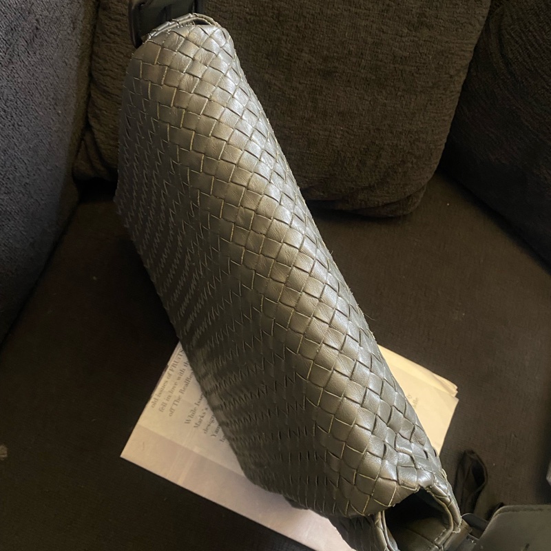 BV葆蝶家 灰色編織斜挎包 尺寸:30×34 🈚附件-1