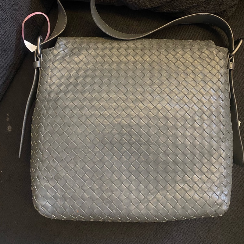 BV葆蝶家 灰色編織斜挎包 尺寸:30×34 🈚附件-2