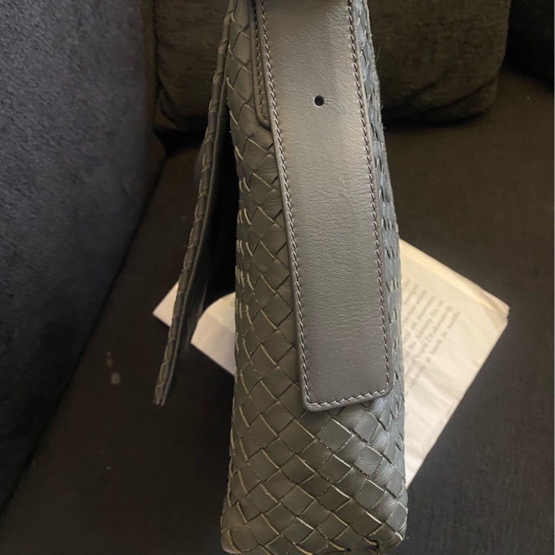 BV葆蝶家 灰色編織斜挎包 尺寸:30×34 🈚附件-3