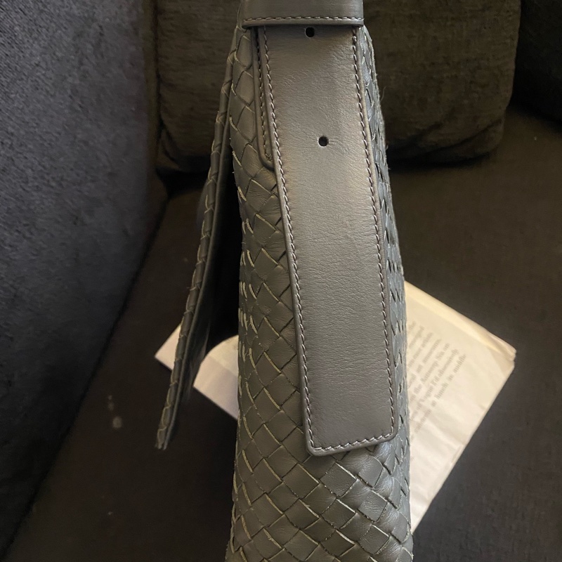 BV葆蝶家 灰色編織斜挎包 尺寸:30×34 🈚附件-8