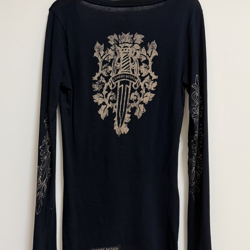 Chrome hearts 長袖上衣 貼身V領 女-7