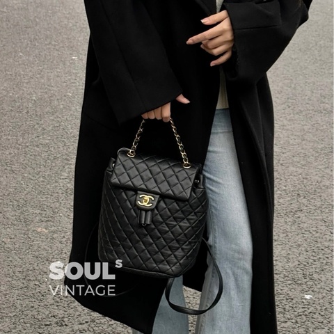 ✨Chanel 黑金薩爾茲堡 後背包 小尺寸超可愛 98新帶膜🖤