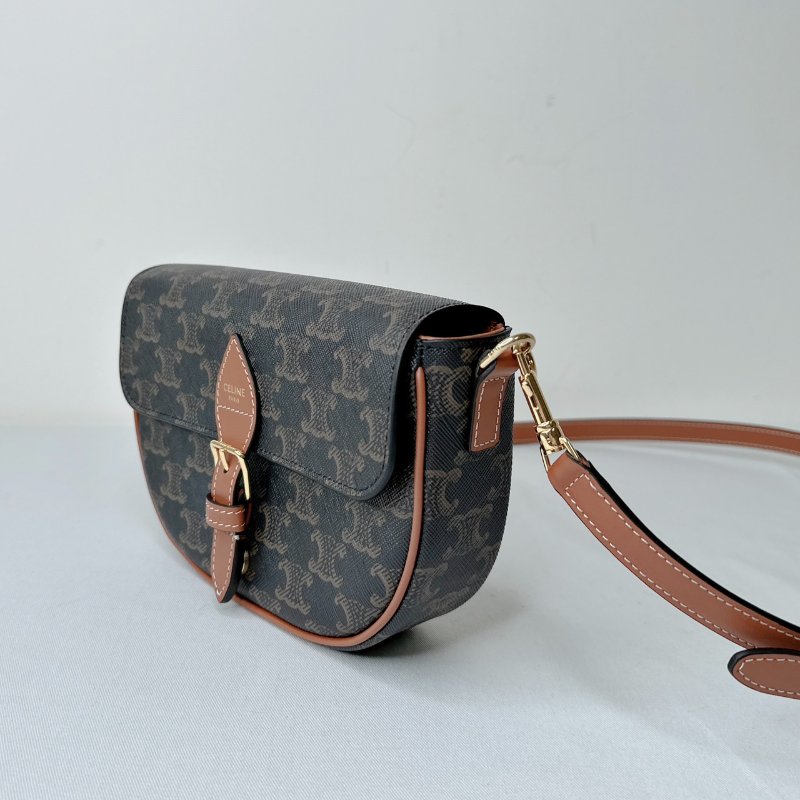 CELINE 全新FOLCO凱旋門老花馬鞍包-4