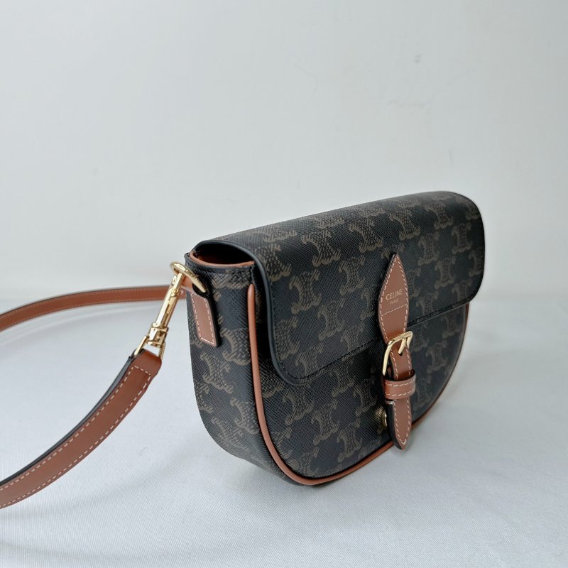 CELINE 全新FOLCO凱旋門老花馬鞍包-5