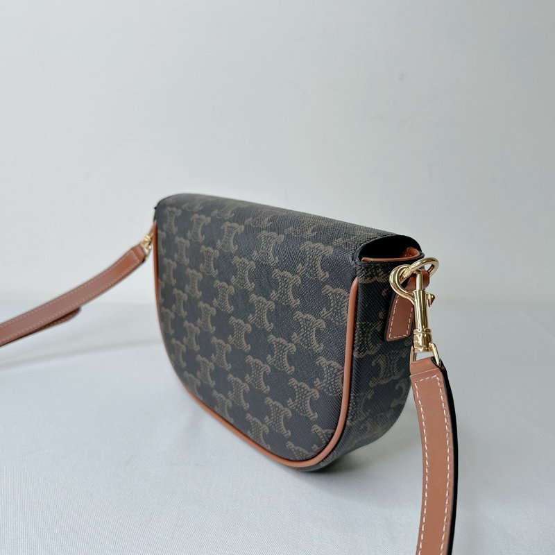 CELINE 全新FOLCO凱旋門老花馬鞍包-6