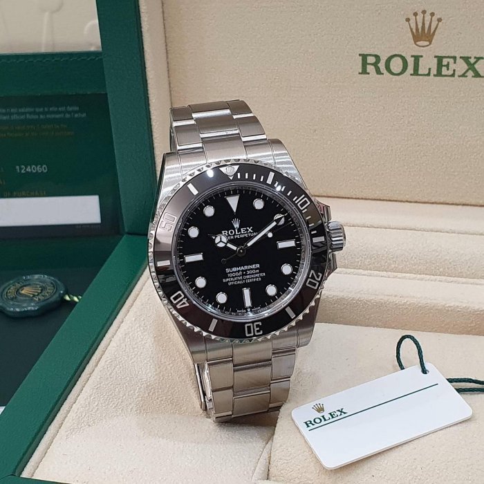 【大眾名錶】ROLEX 勞力士124060 Submariner 潛航者 2024/11 全配件 新款黑水鬼 無曆黑水鬼 部分貼膜 B1168-3