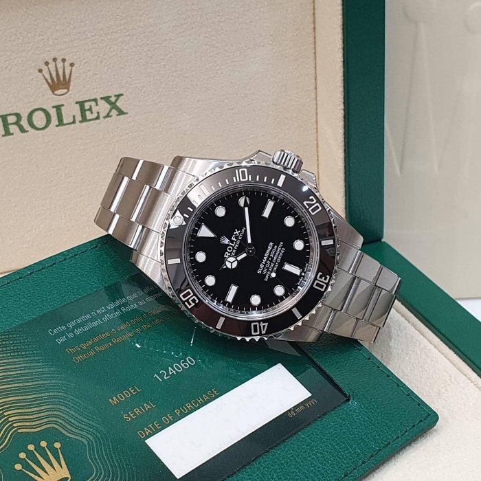 【大眾名錶】ROLEX 勞力士124060 Submariner 潛航者 2024/11 全配件 新款黑水鬼 無曆黑水鬼 部分貼膜 B1168-4