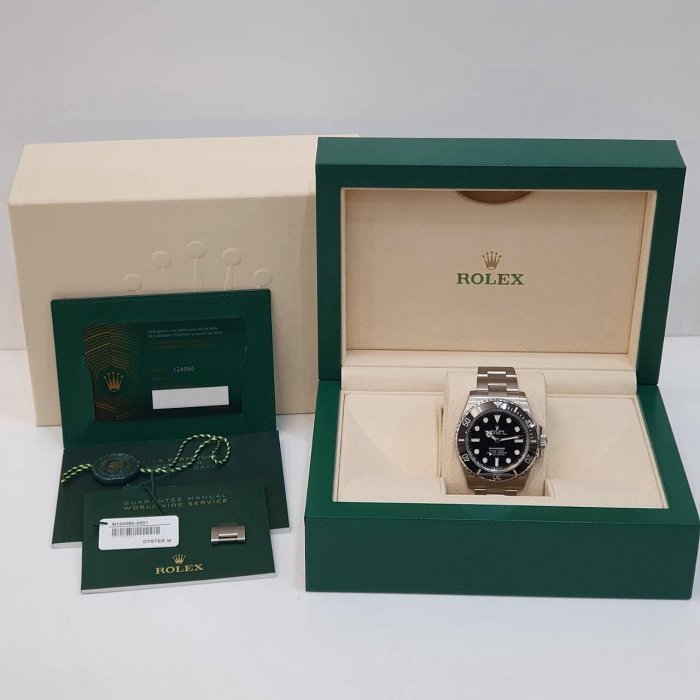 【大眾名錶】ROLEX 勞力士124060 Submariner 潛航者 2024/11 全配件 新款黑水鬼 無曆黑水鬼 部分貼膜 B1168-9