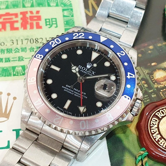 【大眾名錶】ROLEX 勞力士16700 GMT-Master老勞大全套 原況未整理 褪色紅藍圈 T25面盤 台灣AD B1220-5