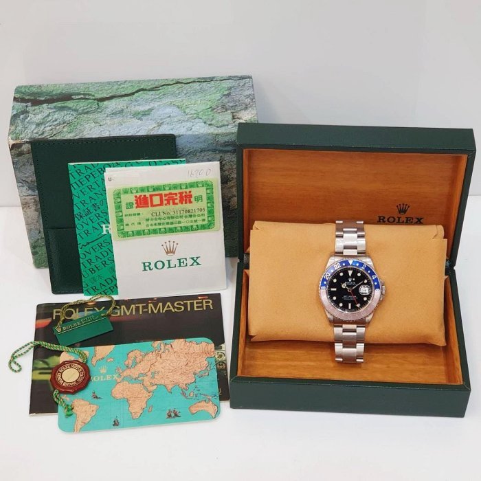 【大眾名錶】ROLEX 勞力士16700 GMT-Master老勞大全套 原況未整理 褪色紅藍圈 T25面盤 台灣AD B1220-9