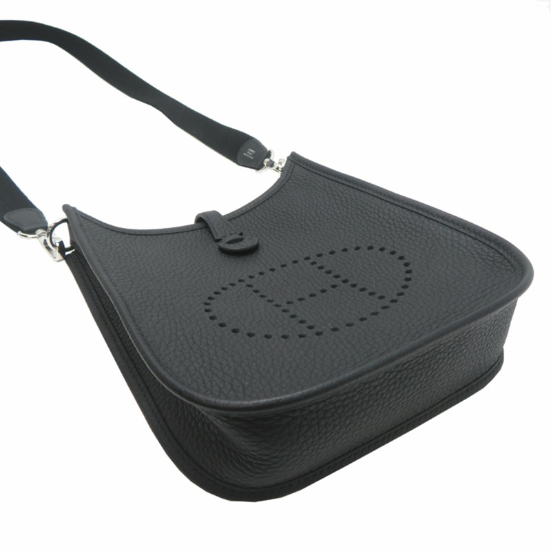 愛馬仕 Evelyne TPM(K 印記,2025 年)女士單肩包,Taurillon Clemence 皮革,黑色-2