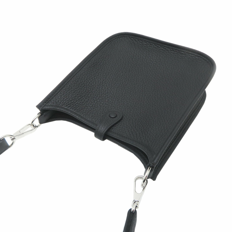 愛馬仕 Evelyne TPM(K 印記,2025 年)女士單肩包,Taurillon Clemence 皮革,黑色-3