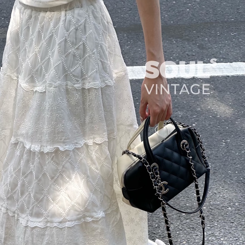 ✨Chanel mini黑白雙色保齡球包  2way🤍-2