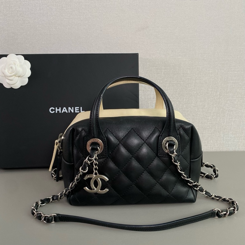 ✨Chanel mini黑白雙色保齡球包  2way🤍-3