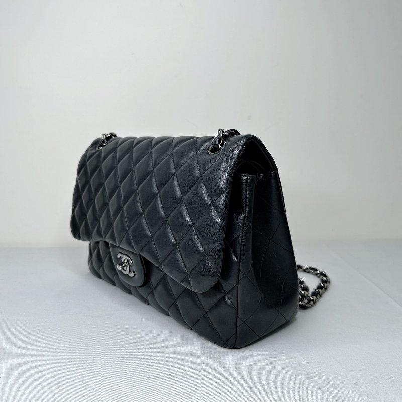 CHANEL 黑銀羊CF30鏈帶包-2