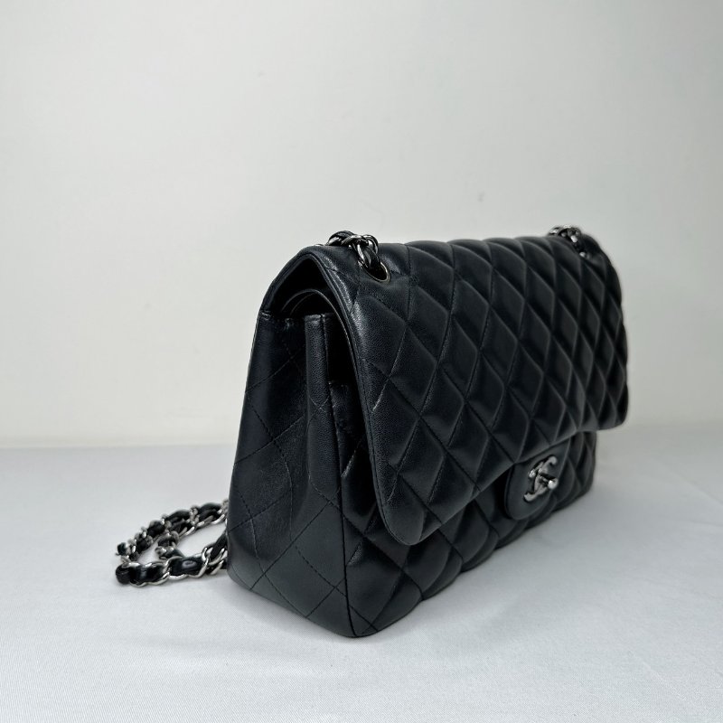 CHANEL 黑銀羊CF30鏈帶包-3