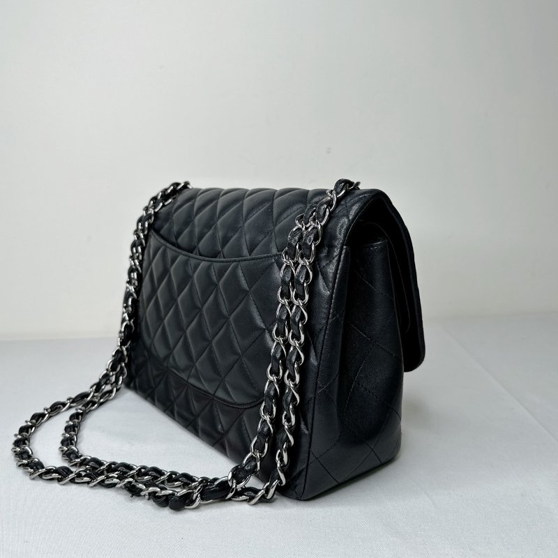 CHANEL 黑銀羊CF30鏈帶包-4