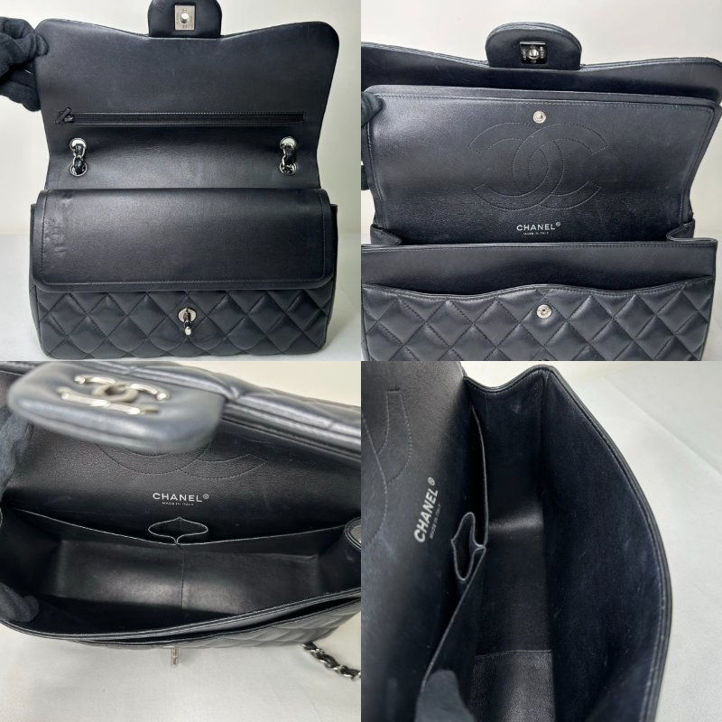 CHANEL 黑銀羊CF30鏈帶包-6