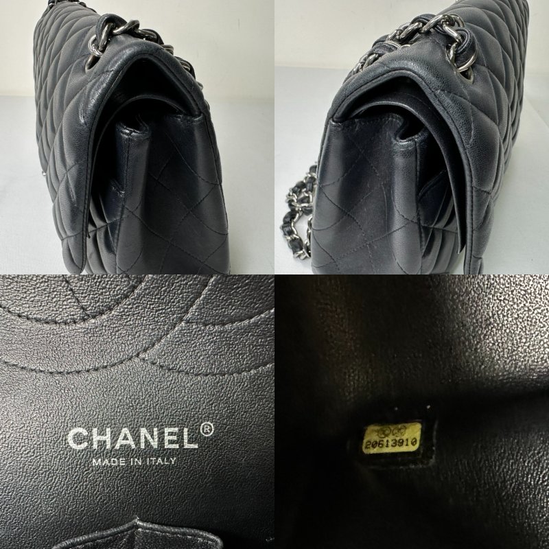 CHANEL 黑銀羊CF30鏈帶包-8