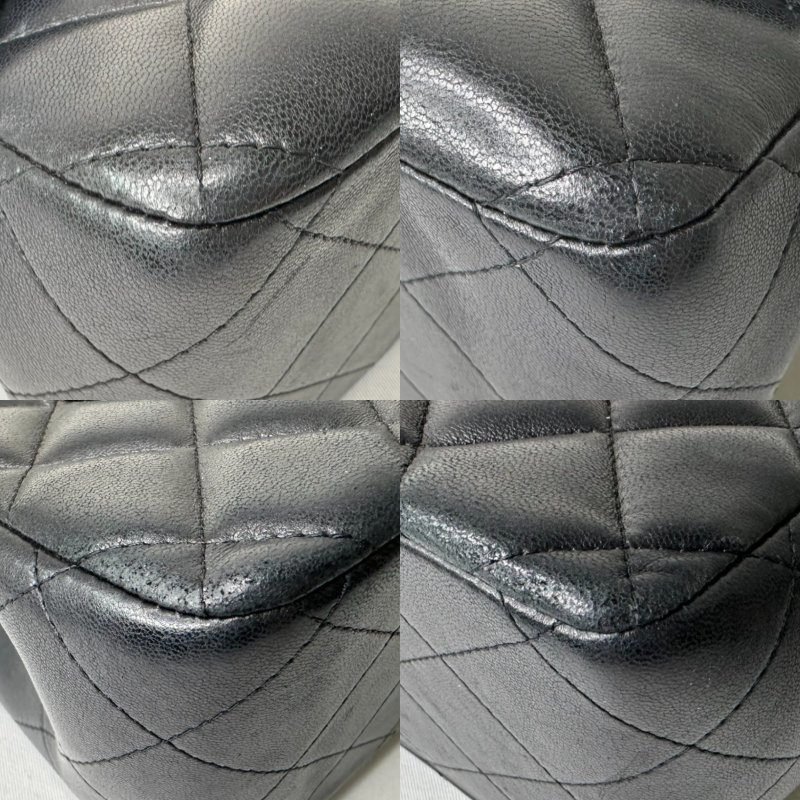 CHANEL 黑銀羊CF30鏈帶包-10