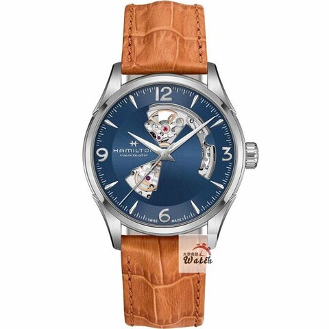 【大眾名錶】HAMILTON漢米爾頓 HM-H32705541 JazzMaster系列 藍面 2018/08 底蓋裸空 B1204