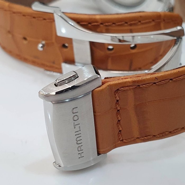 【大眾名錶】HAMILTON漢米爾頓 HM-H32705541 JazzMaster系列 藍面 2018/08 底蓋裸空 B1204-6