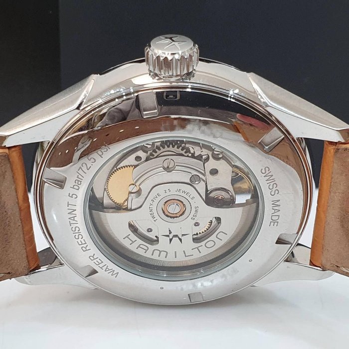 【大眾名錶】HAMILTON漢米爾頓 HM-H32705541 JazzMaster系列 藍面 2018/08 底蓋裸空 B1204-7