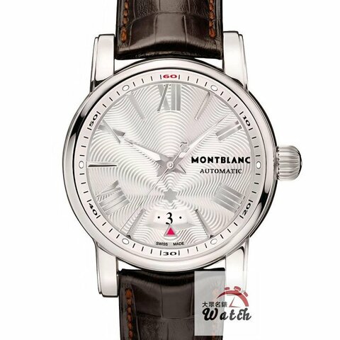 【大眾名錶】MONTBLANC萬寶龍 4810系列 102342 銀面 日期窗 原廠錶扣 代用皮帶 底蓋裸空 錶徑41.5mm 自動上鍊 G196