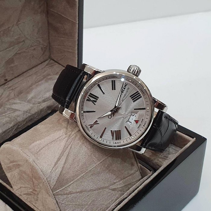 【大眾名錶】MONTBLANC萬寶龍 4810系列 102342 銀面 日期窗 原廠錶扣 代用皮帶 底蓋裸空 錶徑41.5mm 自動上鍊 G196-4