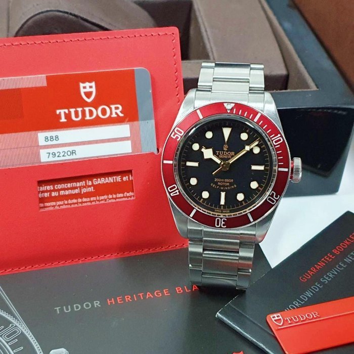 【大眾名錶】 TUDOR帝舵 BLACK BAY系列 79220R 2014/04 黑面紅圈 玫瑰花 B974-1