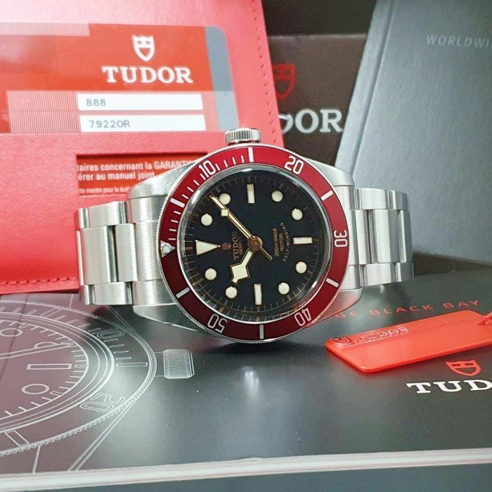【大眾名錶】 TUDOR帝舵 BLACK BAY系列 79220R 2014/04 黑面紅圈 玫瑰花 B974-4