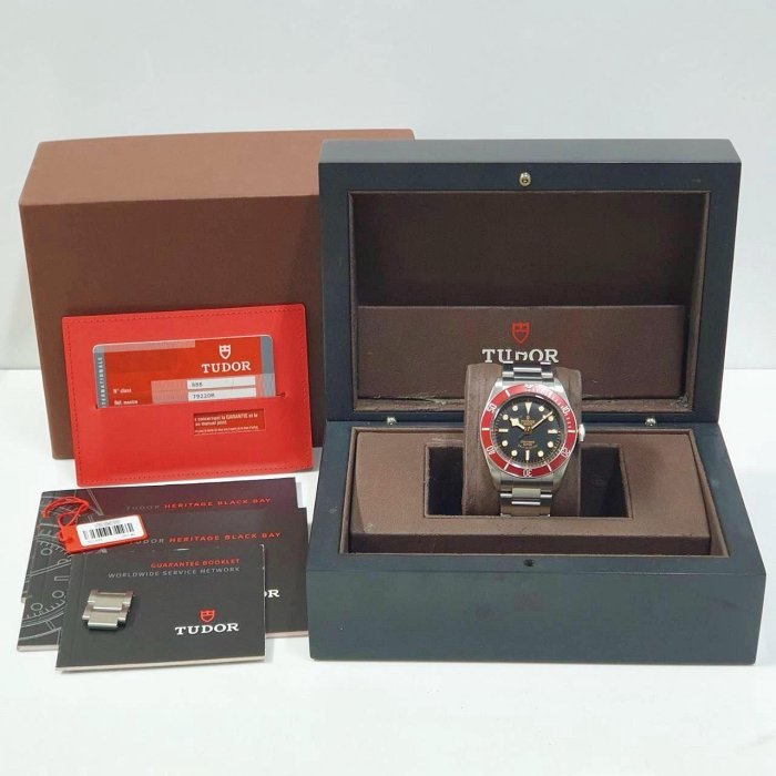 【大眾名錶】 TUDOR帝舵 BLACK BAY系列 79220R 2014/04 黑面紅圈 玫瑰花 B974-9