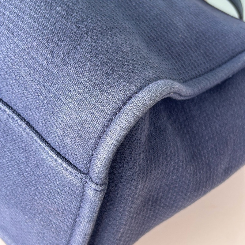 Chanel香奈兒芯片款藍色大號沙灘包托特包,底長39釐米-5